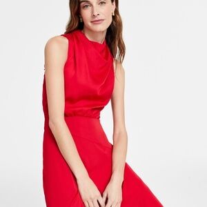 Karl Lagerfeld Red Sleeveless Cowl Neck Sundress
